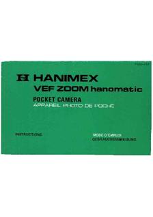 Hanimex 110 VEF Zoom manual. Camera Instructions.